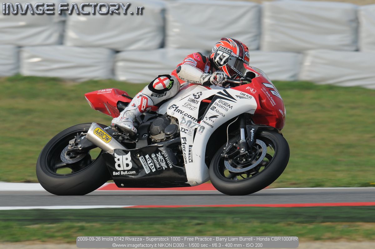2009-09-26 Imola 0142 Rivazza - Superstock 1000 - Free Practice - Barry Liam Burrell - Honda CBR1000RR